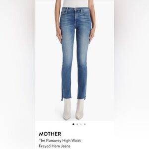 MOTHER the runaway high waist frayed hem jeans leaps and bounds - 25